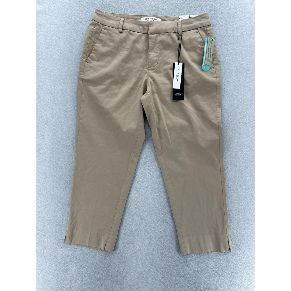 Liverpool Kelsey Straight Twill Pants Womens 8P Tan Stretch Stitch Fix Career